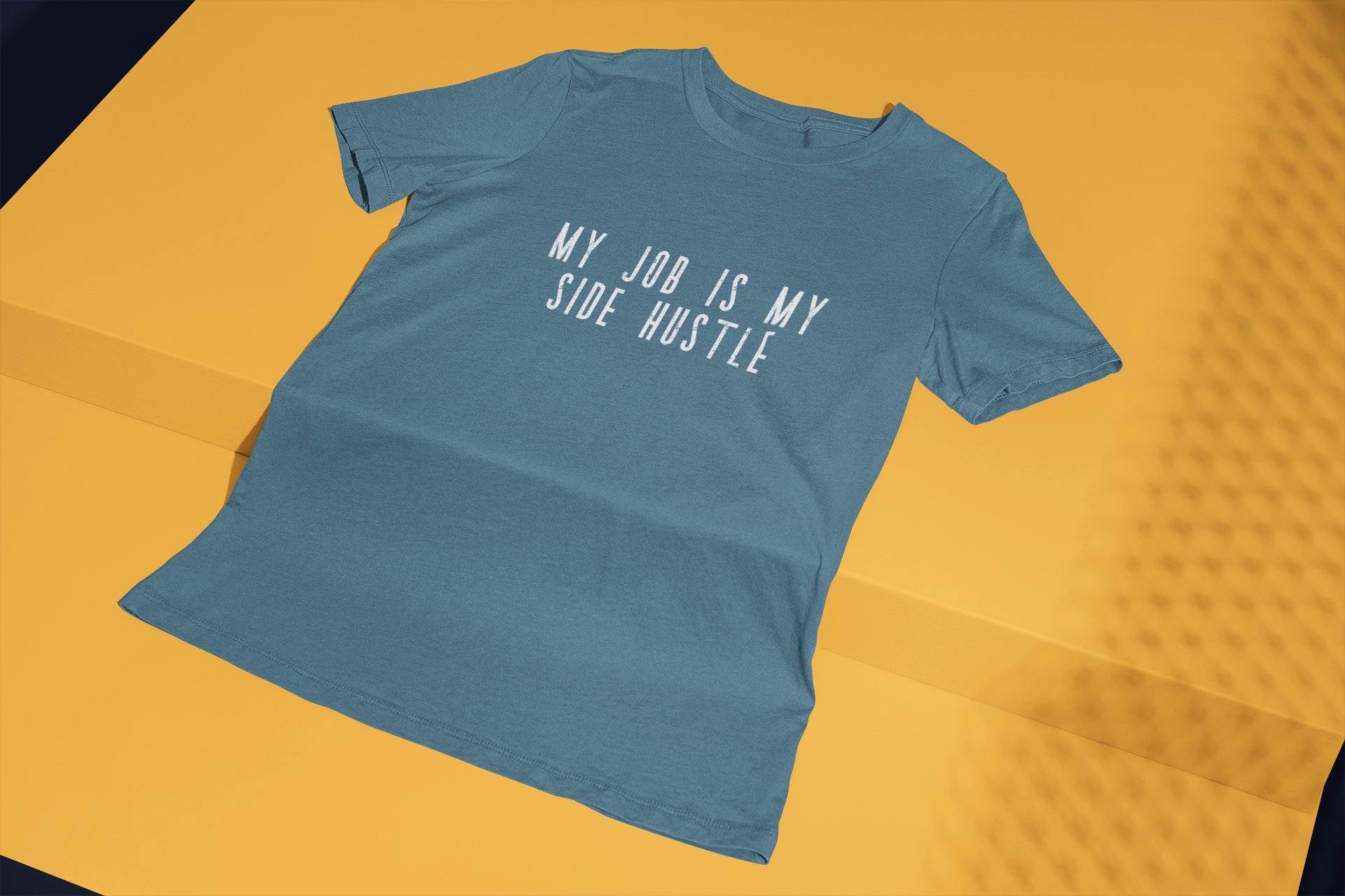 'my job is my side hustle' Short-Sleeve Men's T-Shirt (heather teal)